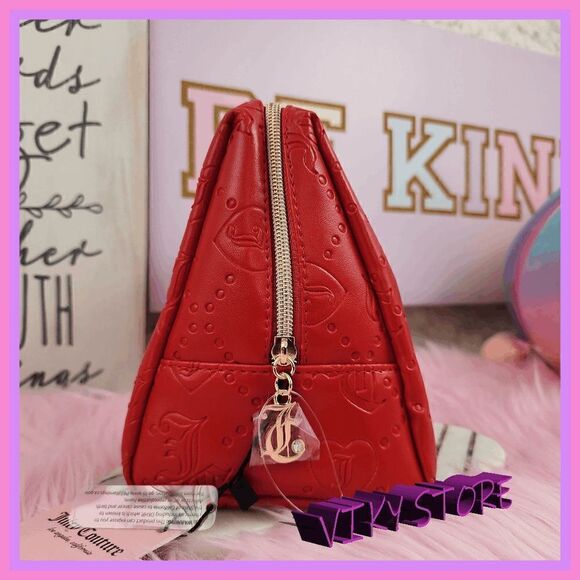 NWT Vibrant Glam: {Juicy Couture} Red Vinyl Cosmetic Bag NWT - Picture 2 of 5
